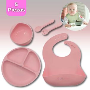 Set De Alimentación Bebé Silicona 5 Piezas Libre Bpa Colores Surtidos