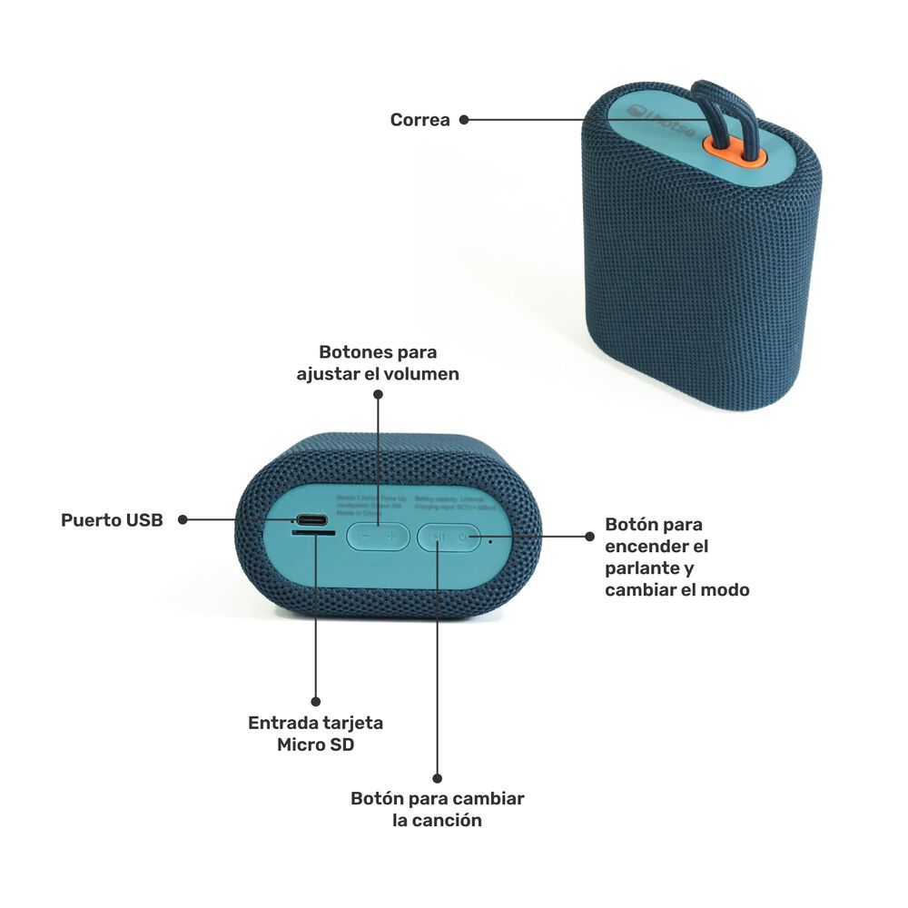 Parlante Portatil Bluetooth Lhotse Tune Up Azul image number 3.0