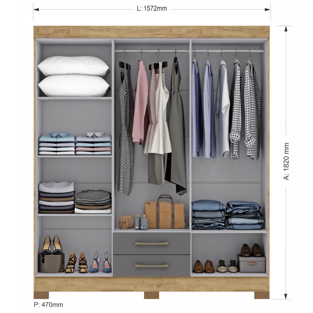 Cl&oacute;set Di Poretti Design Closet Escocia / 6 Puertas / 2 Cajones image number 1.0