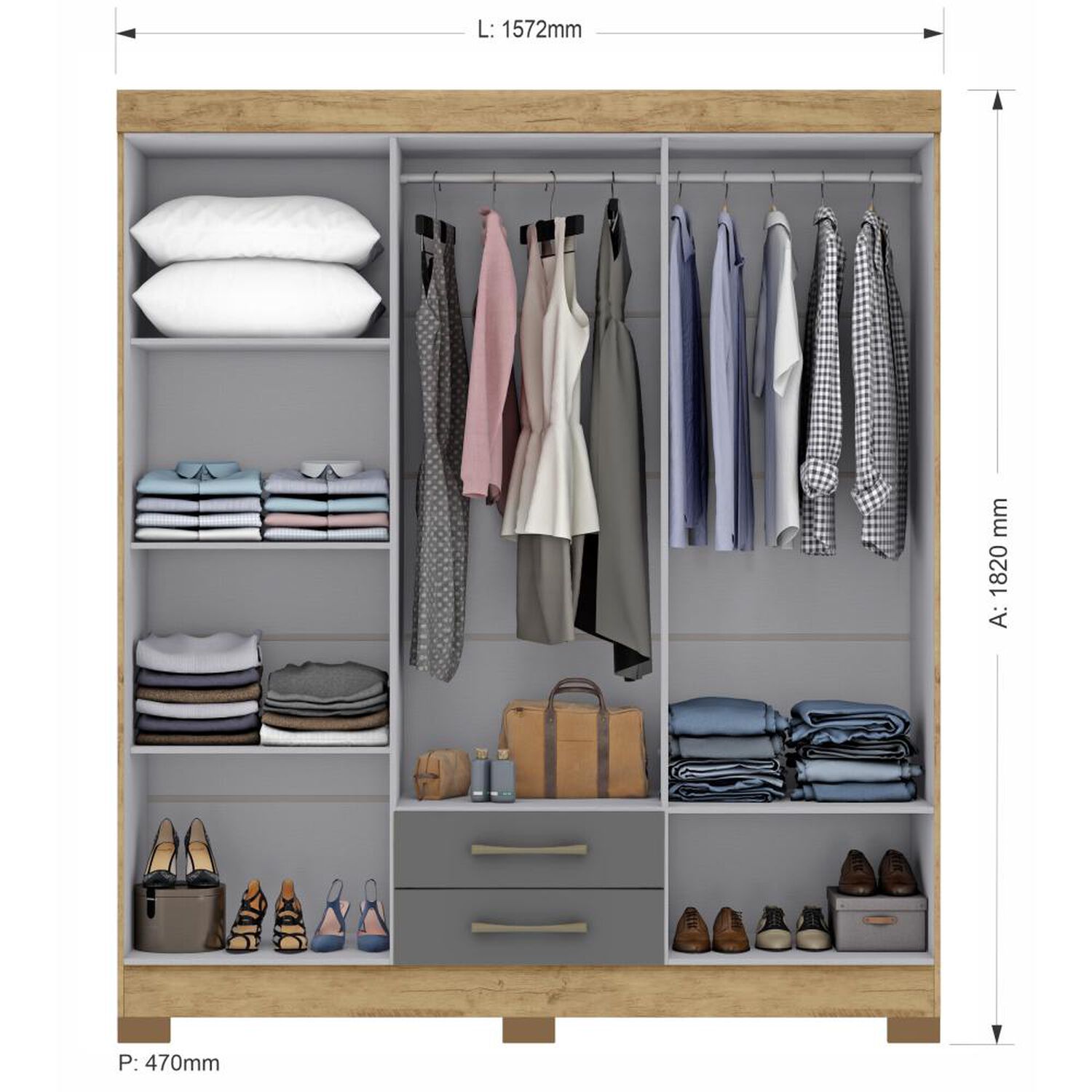 Cl&oacute;set Di Poretti Design Closet Escocia / 6 Puertas / 2 Cajones image number 1.0