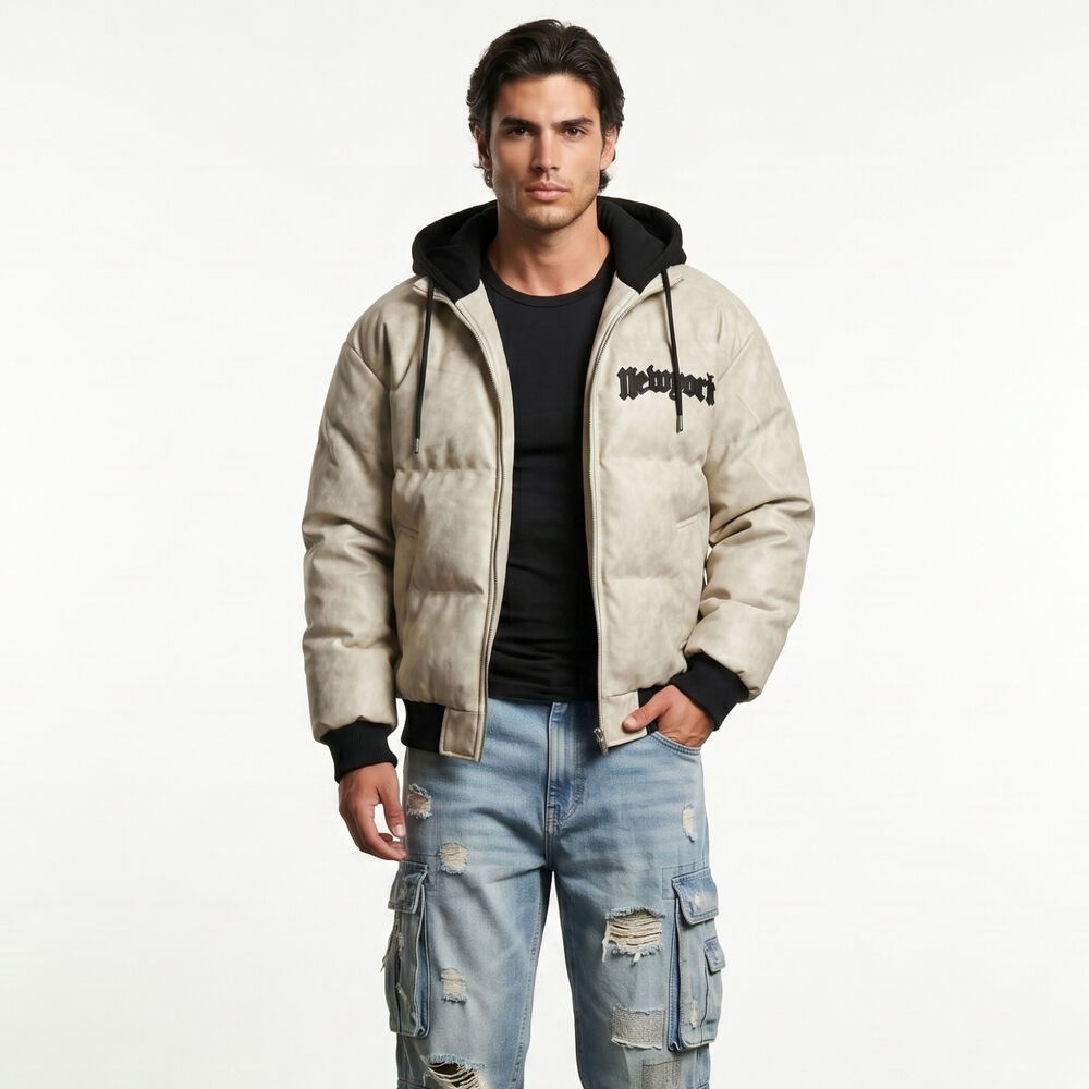 Chaqueta Parca Ecocuero Impermeable Hombre New York image number 0.0