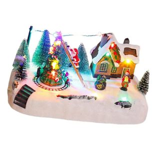 Villa Navide&ntilde;a Decorativa Con M&uacute;sica Y Luces Led.