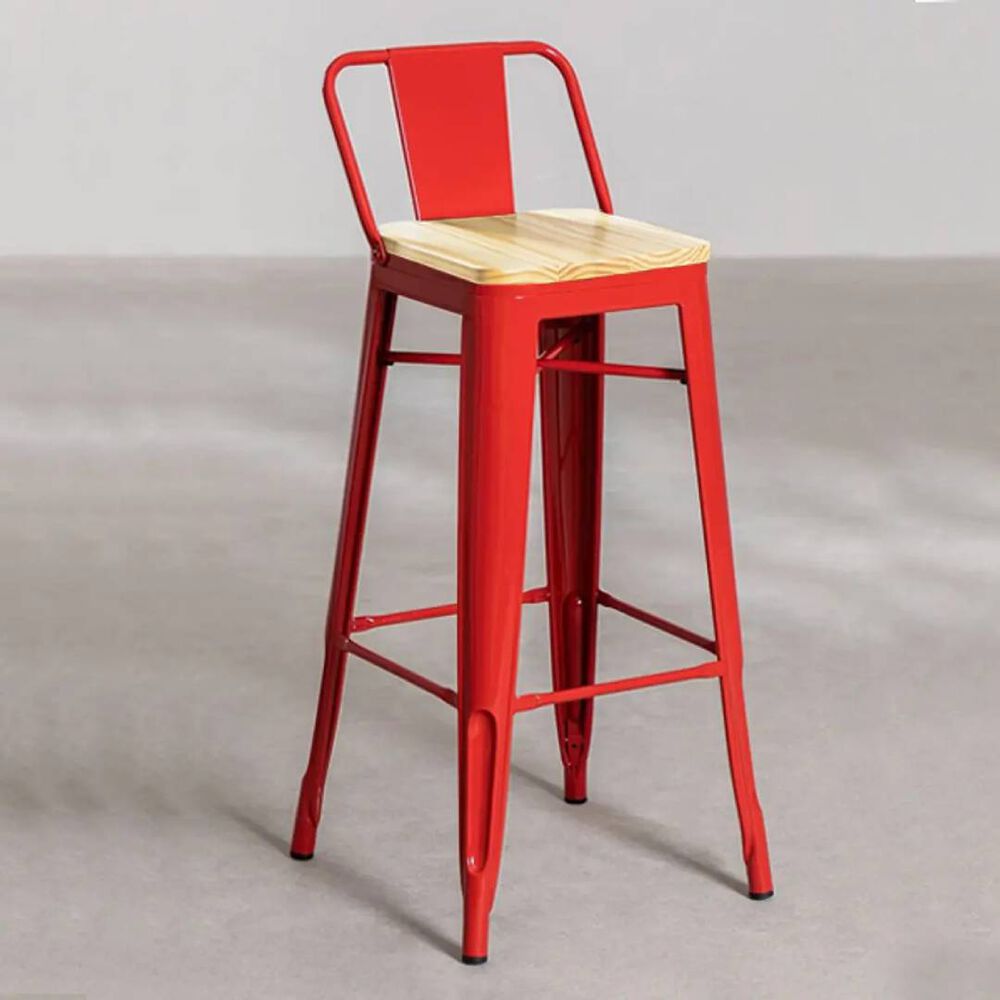Pack 4 Taburetes Tolix Madera Clara (66cm) image number 0.0