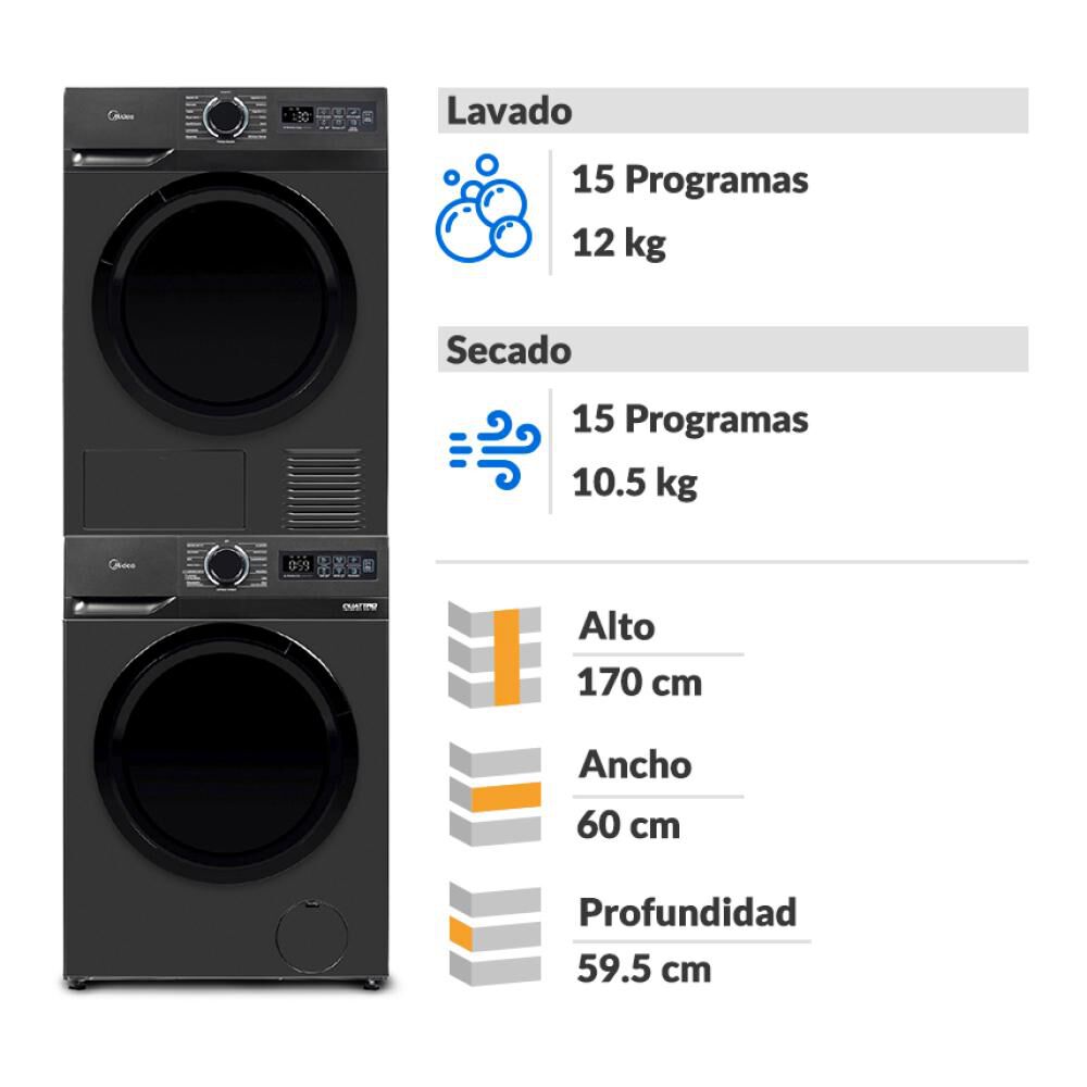 Lavadora Secadora Midea Ms110w12h11t / 12 Kilos / 10.5 Kilos image number 1.0