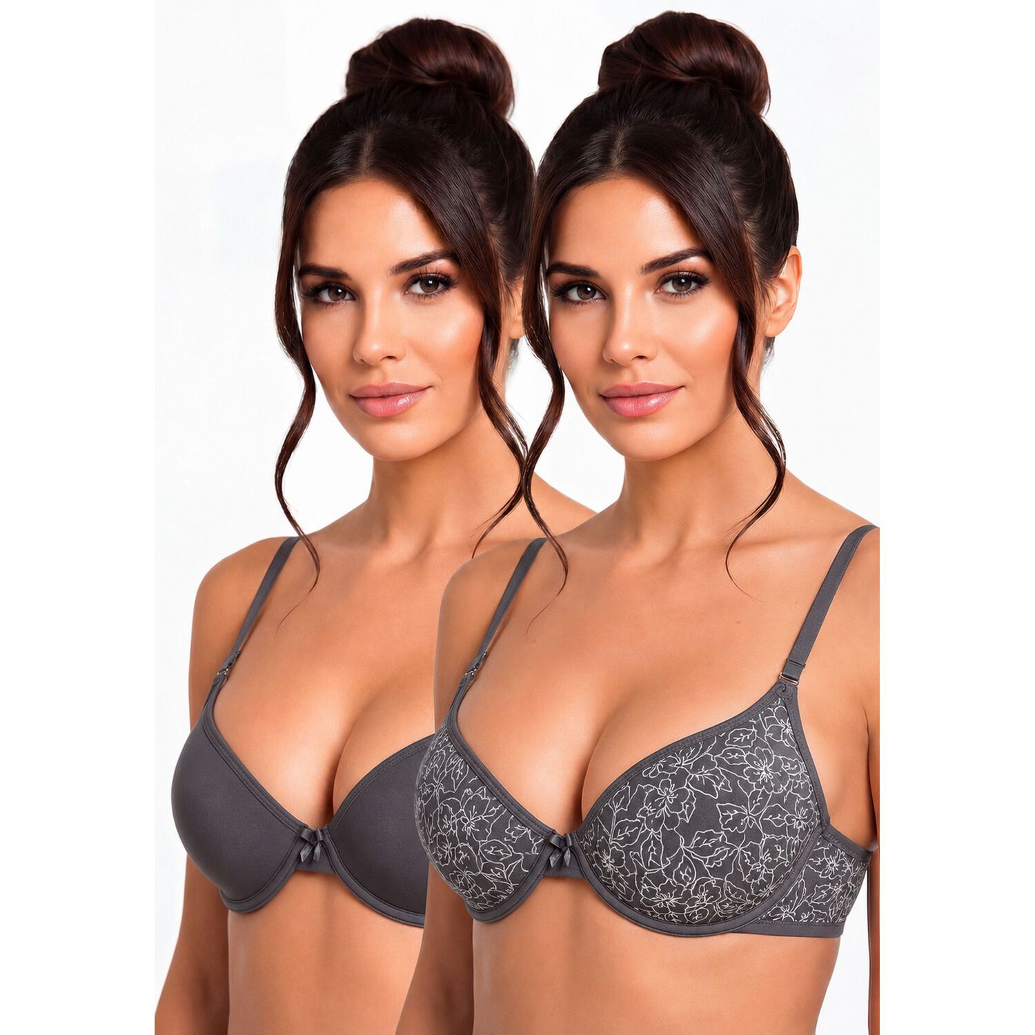Pack 2x Sosten Push Up Microfibrap250.023-gri2 Kayser image number 0.0