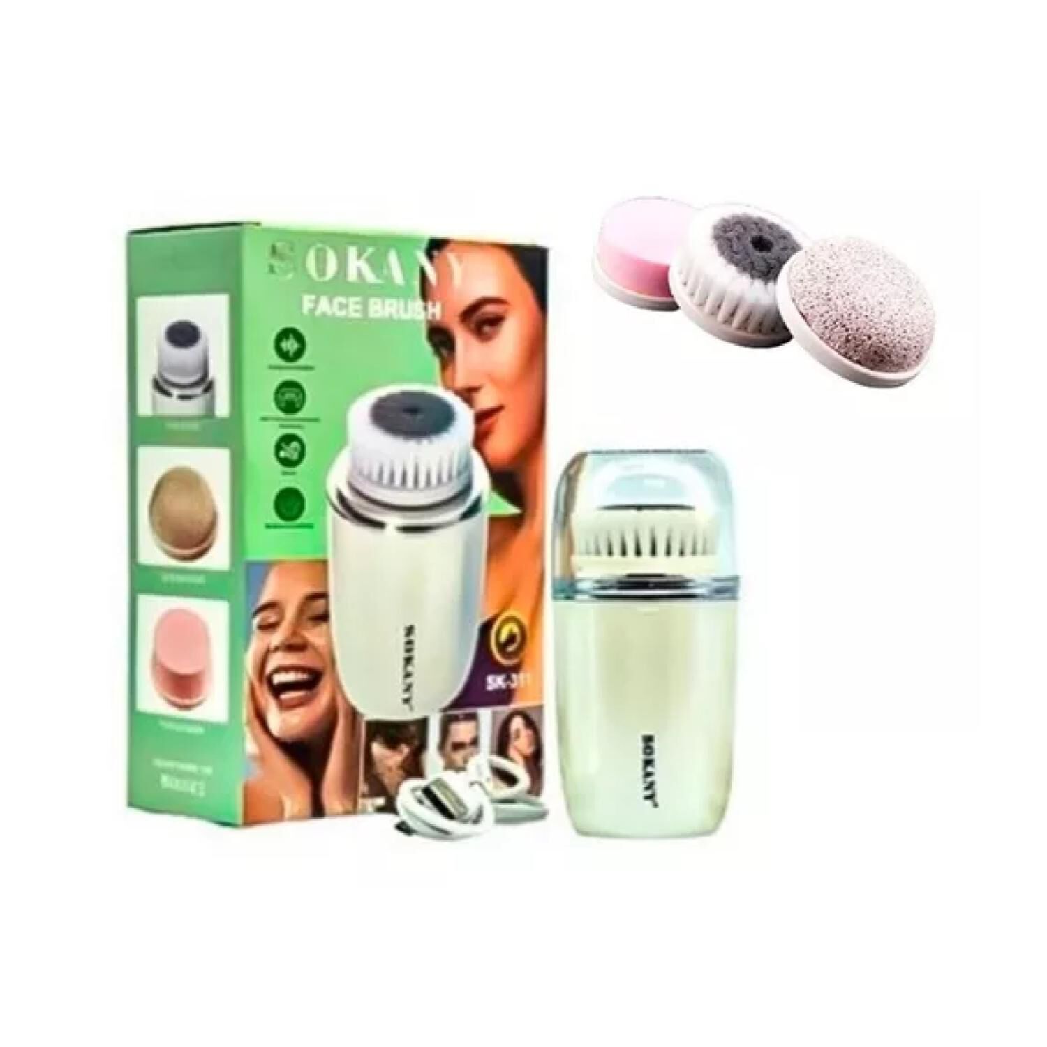 Brocha Limpiadora Facial Con Accesorios Recargable Usb image number 2.0