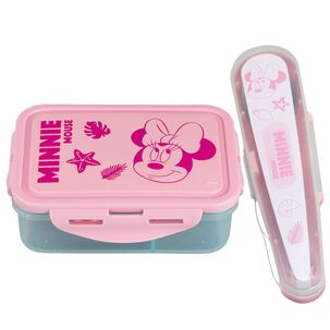Herm&eacute;tico Minnie 700ml Divisiones + Cubiertos Minnie - Ps