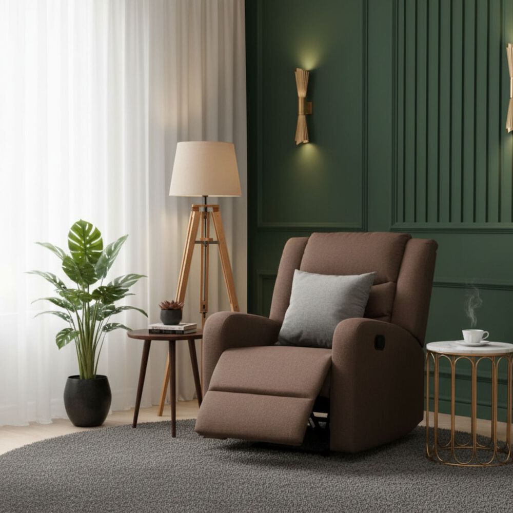 Berger Reclinable Moderno De Lino Caf&eacute; Daniels 98014br image number 0.0