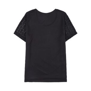 Polera Lace Delantero Manga Corta Cuello Redondo Mujer Geeps
