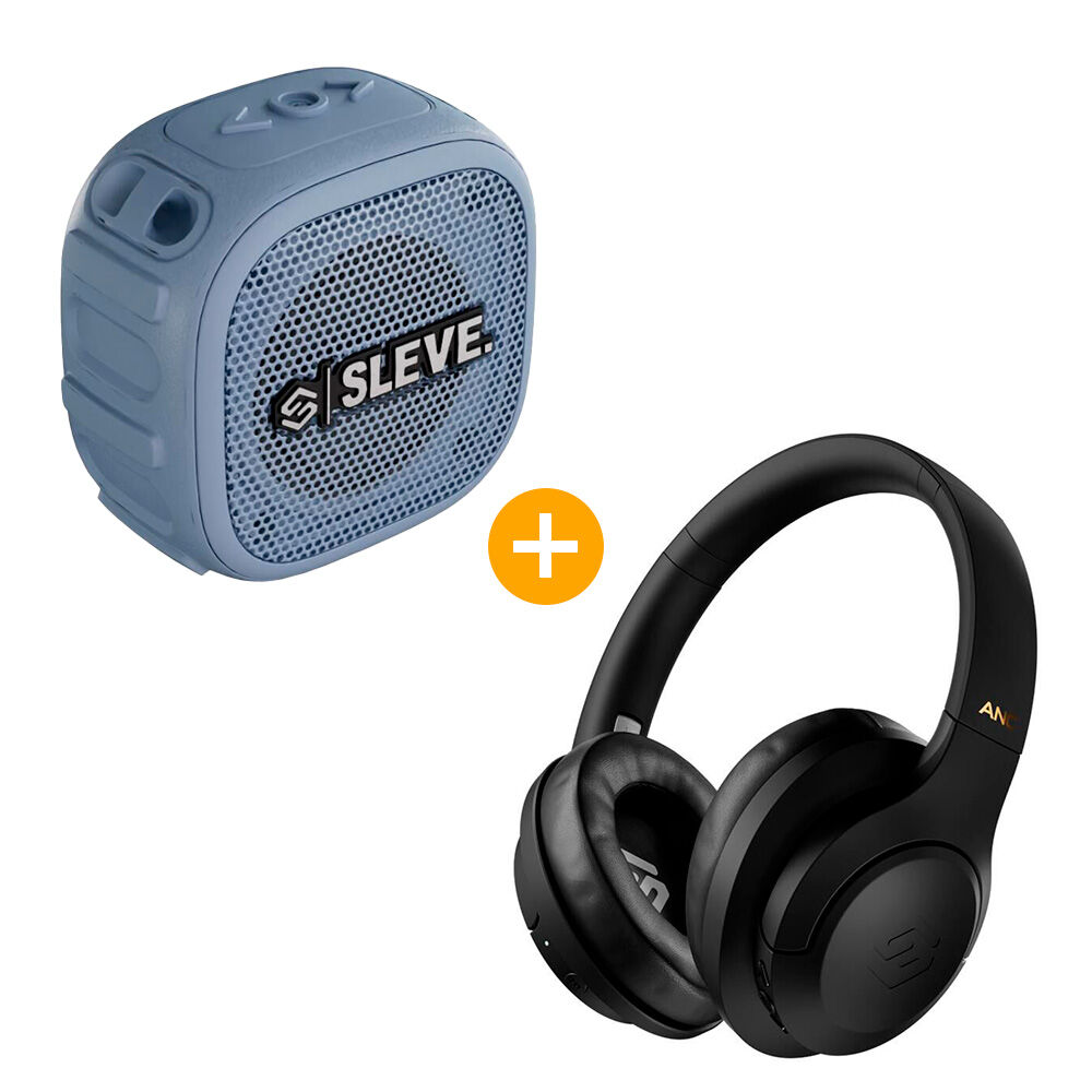 Aud&iacute;fonos Sleve Pulse ANC 2Gen Black + Parlante Bluetooth Sleve Boom Mini Blue Sky image number 0.0