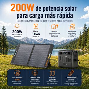 Panel Solar Port&aacute;til Oukitel 200w | Eficiencia 24.8% E Ip68