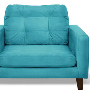 Sofa Napoles 1 Cuerpo Tela Velvet Turquesa