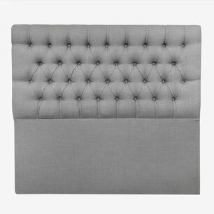 Respaldo De Cama Capiton&eacute; Premium Lino Gris Plata Super King