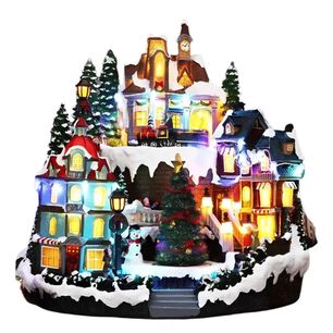Villa Musical Navide&ntilde;a Pueblo Luz Led Y Movimiento.