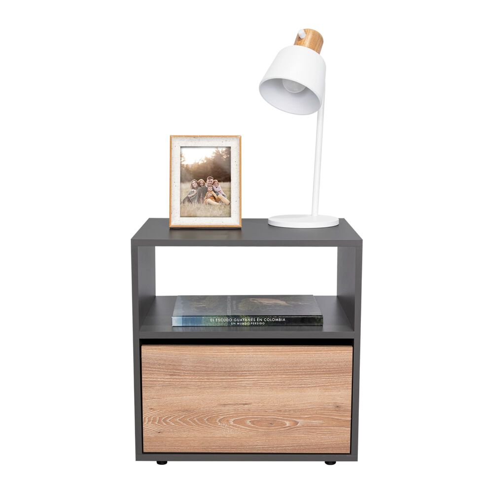 Velador 1 Cajon Melamina 52x50x40 Cm Caf&eacute; image number 2.0