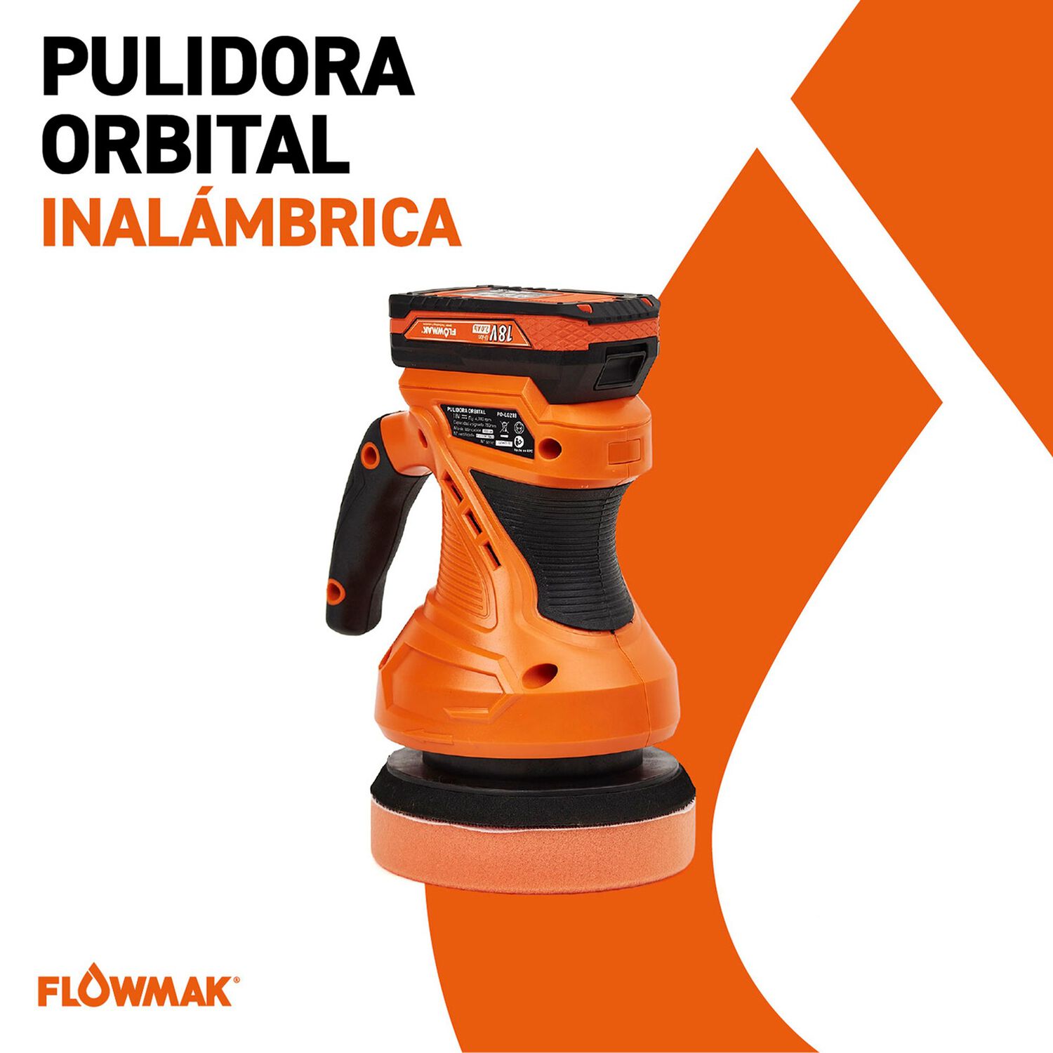 Pulidora Orbital 6"con Bater&iacute;a 18v 2ah Y Cargador Flowmak image number 2.0