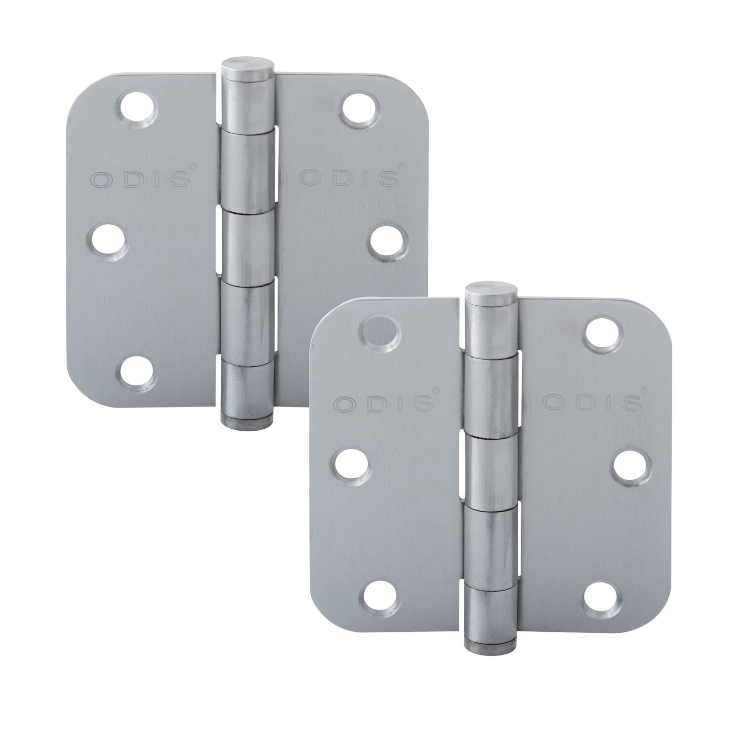 Pack 2 Bisagras Acero Odis 3,5&rdquo;&times;3,5&rdquo;&times;2,0mm Canto Redondo - Plata image number 0.0