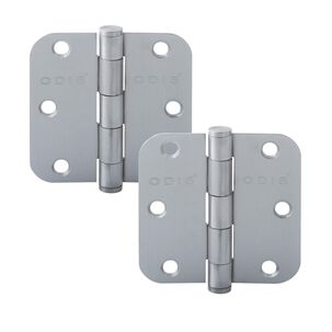 Pack 2 Bisagras Acero Odis 3,5&rdquo;&times;3,5&rdquo;&times;2,0mm Canto Redondo - Plata