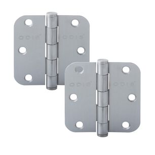 Pack 2 Bisagras Acero Odis 3,5&rdquo;&times;3,5&rdquo;&times;2,0mm Canto Redondo - Plata