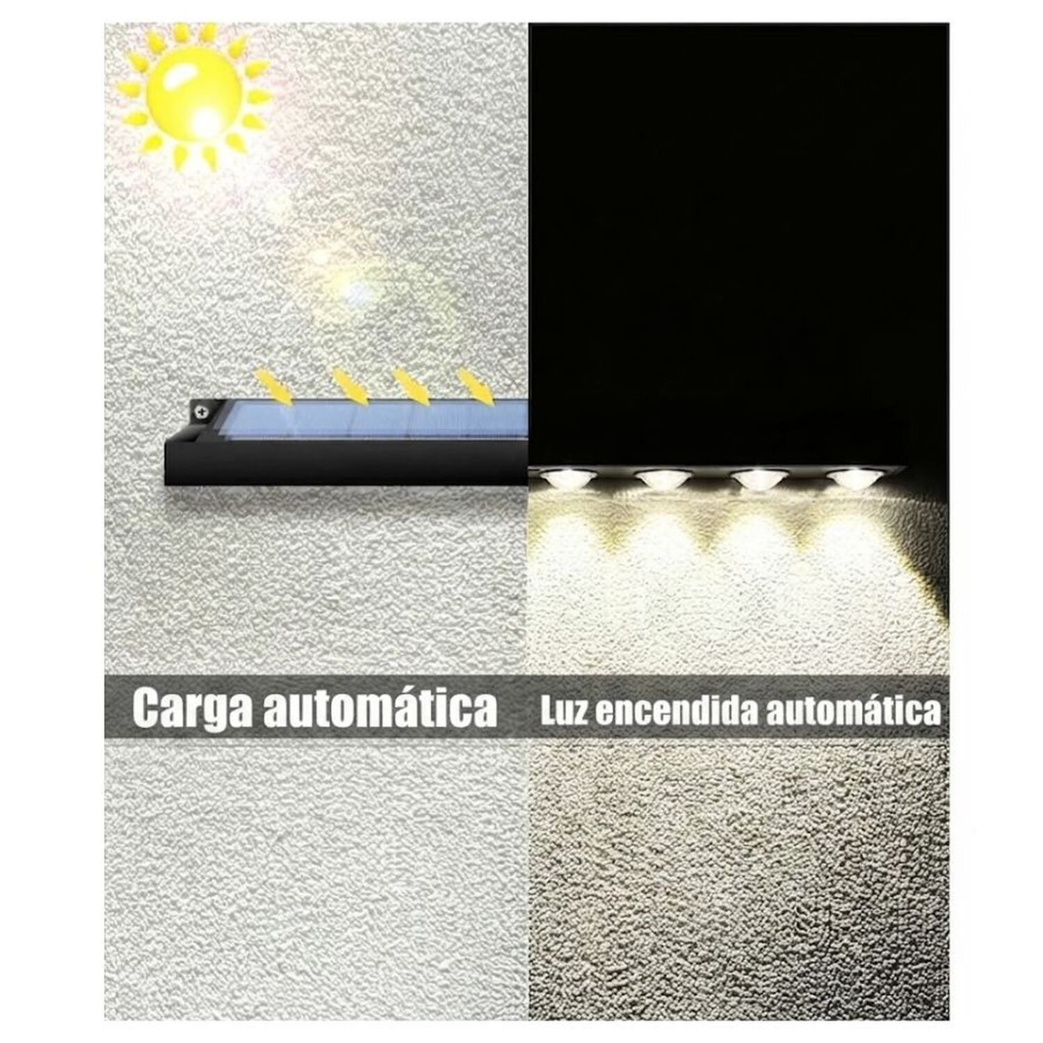 Luz Solar Led Exterior 6 Leds Aplique De Pared Impermeable Negro image number 4.0