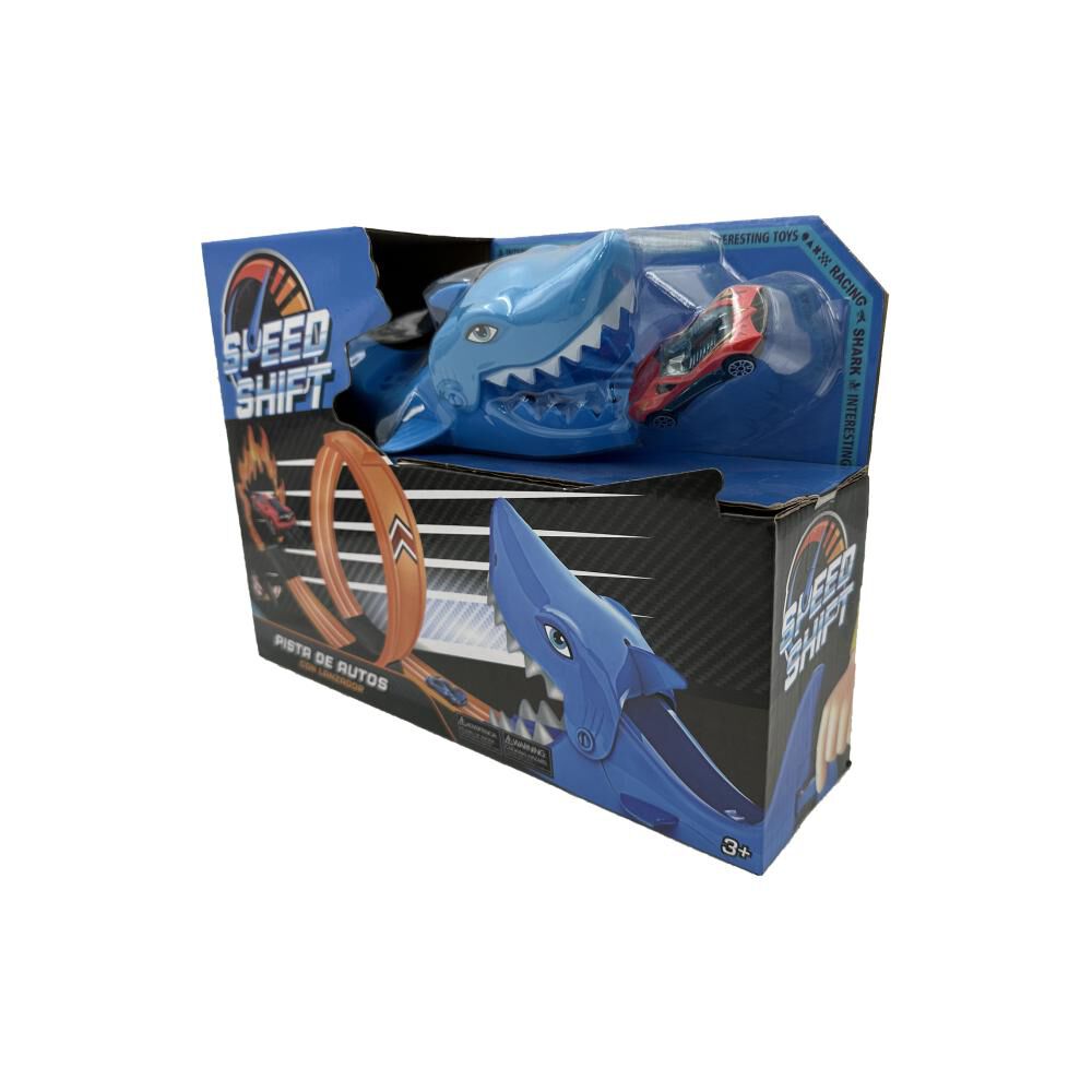 Pista De Autos Speed Shift Cocodrilo Y Tiburon Con Lanzador, Curva Mortal Y Auto Die-cast image number 8.0