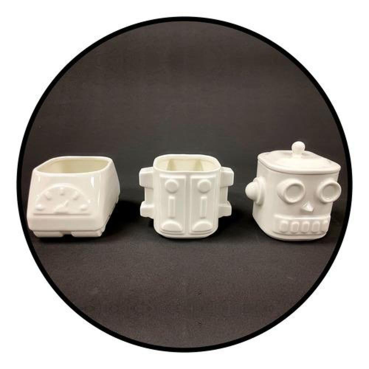 Set 3d Robot Cer&aacute;mica 3 Piezas (2) Tazones Y (1) Azucarero image number 8.0