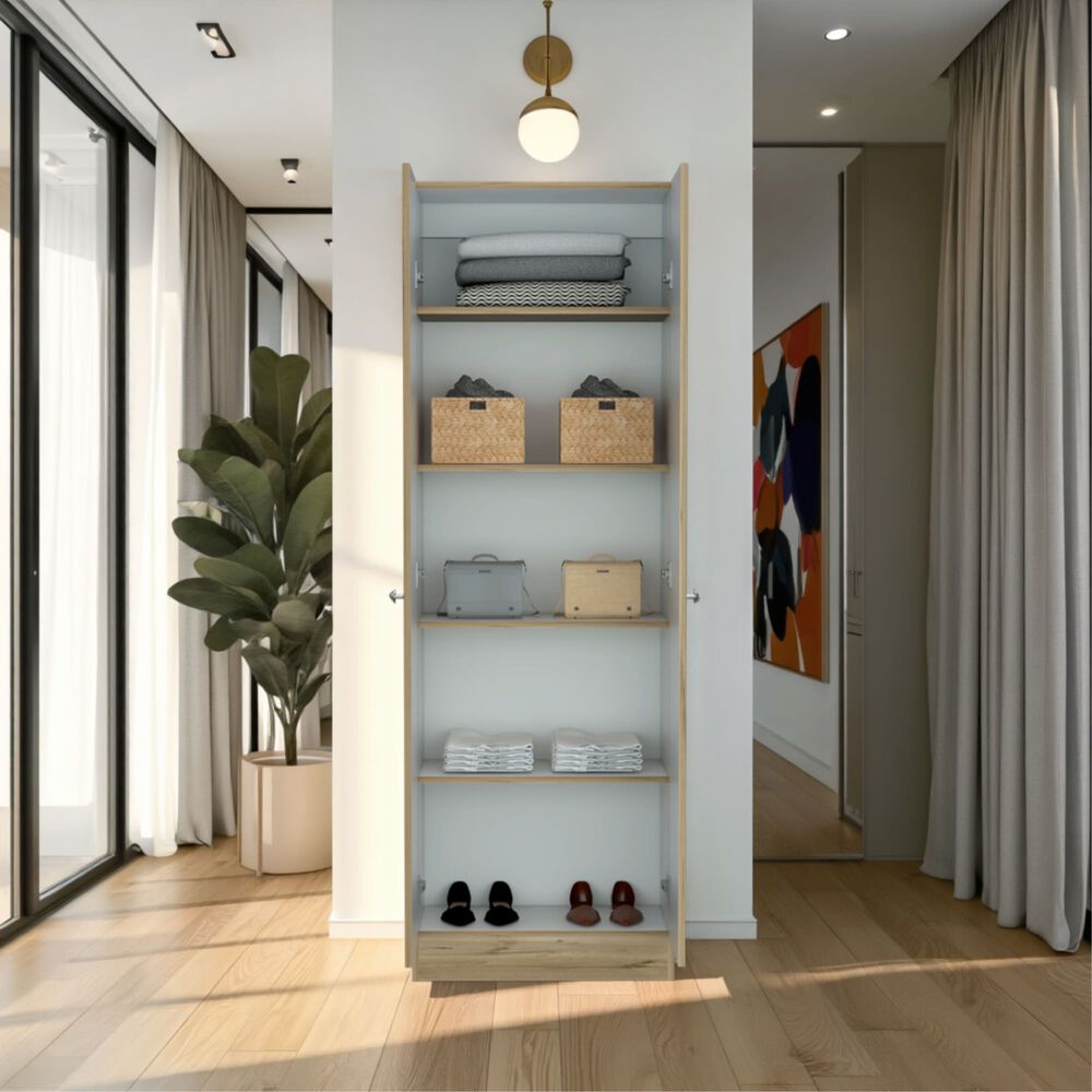 Closet 2 Puertas 5 Repisas Fm-010c Caf&eacute; Claro image number 7.0