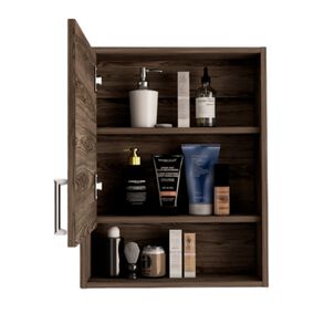 Botiquin 1 Puerta 60x46,5x13,6 Cm Café Oscuro