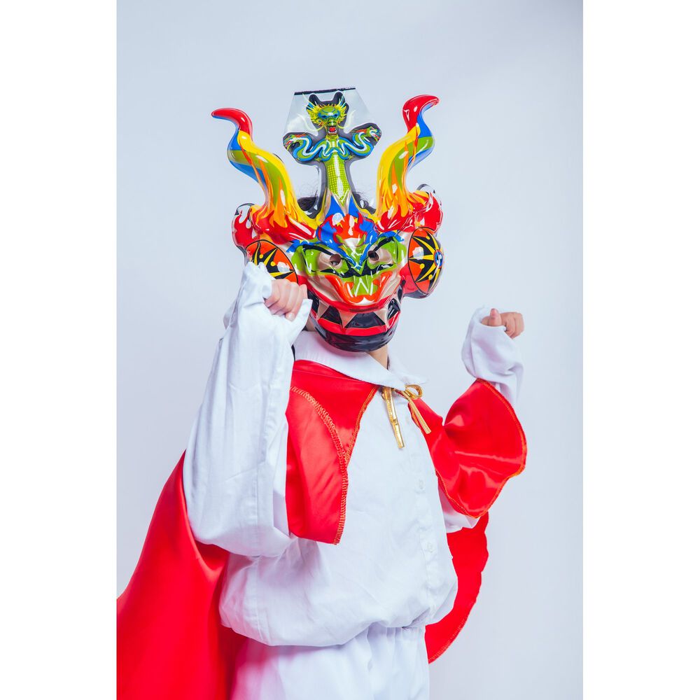 Capa La Tirana Caporal Nortino Para Adulto Con Mascara Accesorio De Traje Tipico Folcl&oacute;rico image number 5.0