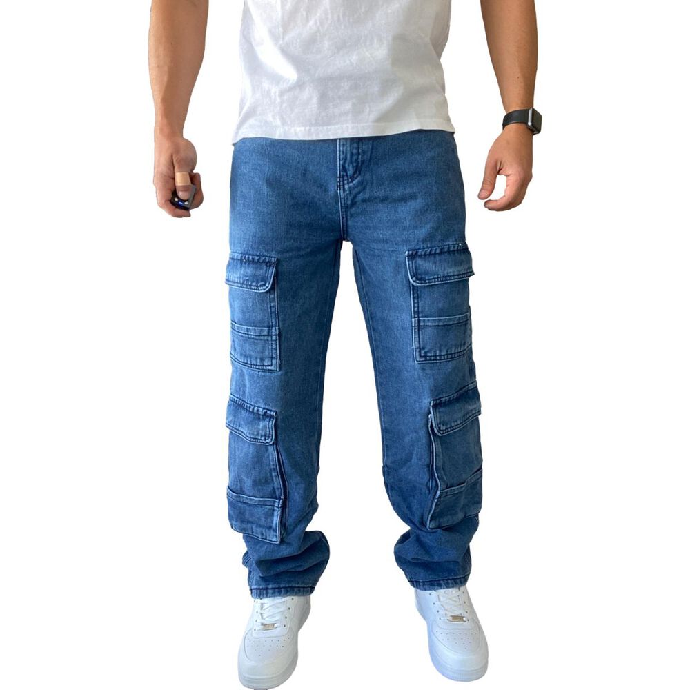 Jeans Diábolo Cargo Ancho Loose Fit Hombre image number 1.0