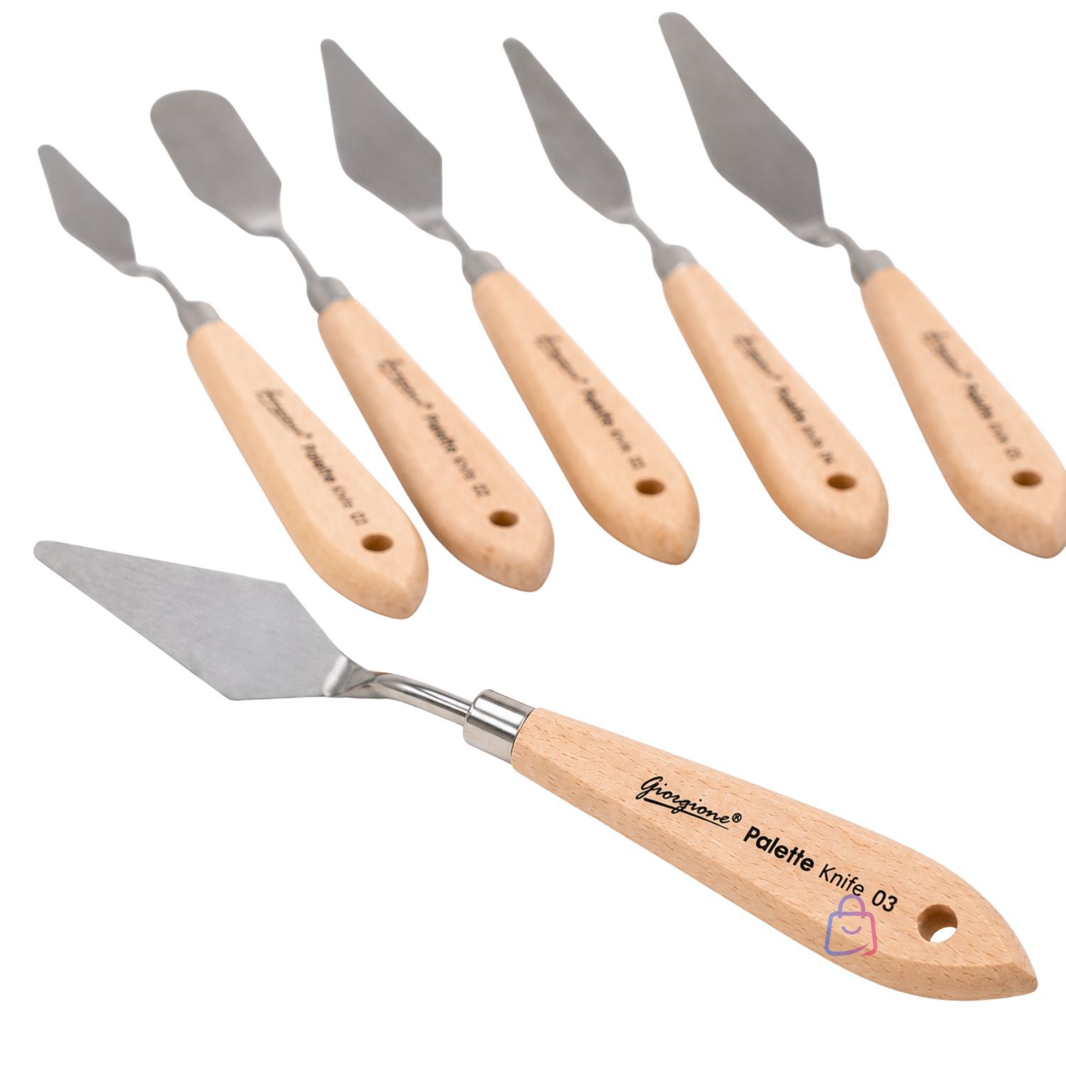 Set 5 Esp&aacute;tulas G-wd Para Pintura &Oacute;leo Acr&iacute;lica Madera - Ps image number 3.0