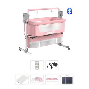 Cuna Colecho Mecedora El&eacute;ctrica Rosada Lubabycas