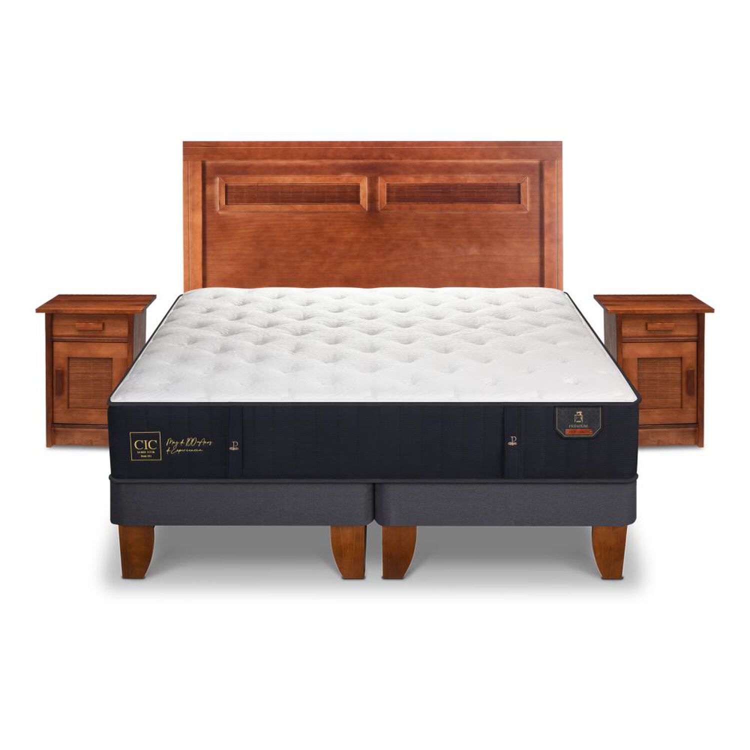 Cama Europea Cic Premium / King / Base Dividida + Set De Maderas image number 0.0