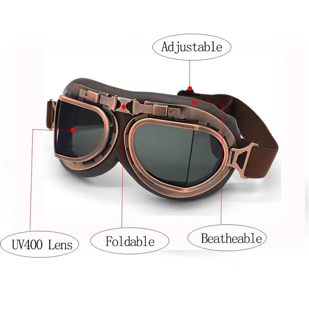 Cosplay Gafas De Moto Vintage Piloto Steampunk image number 1.0
