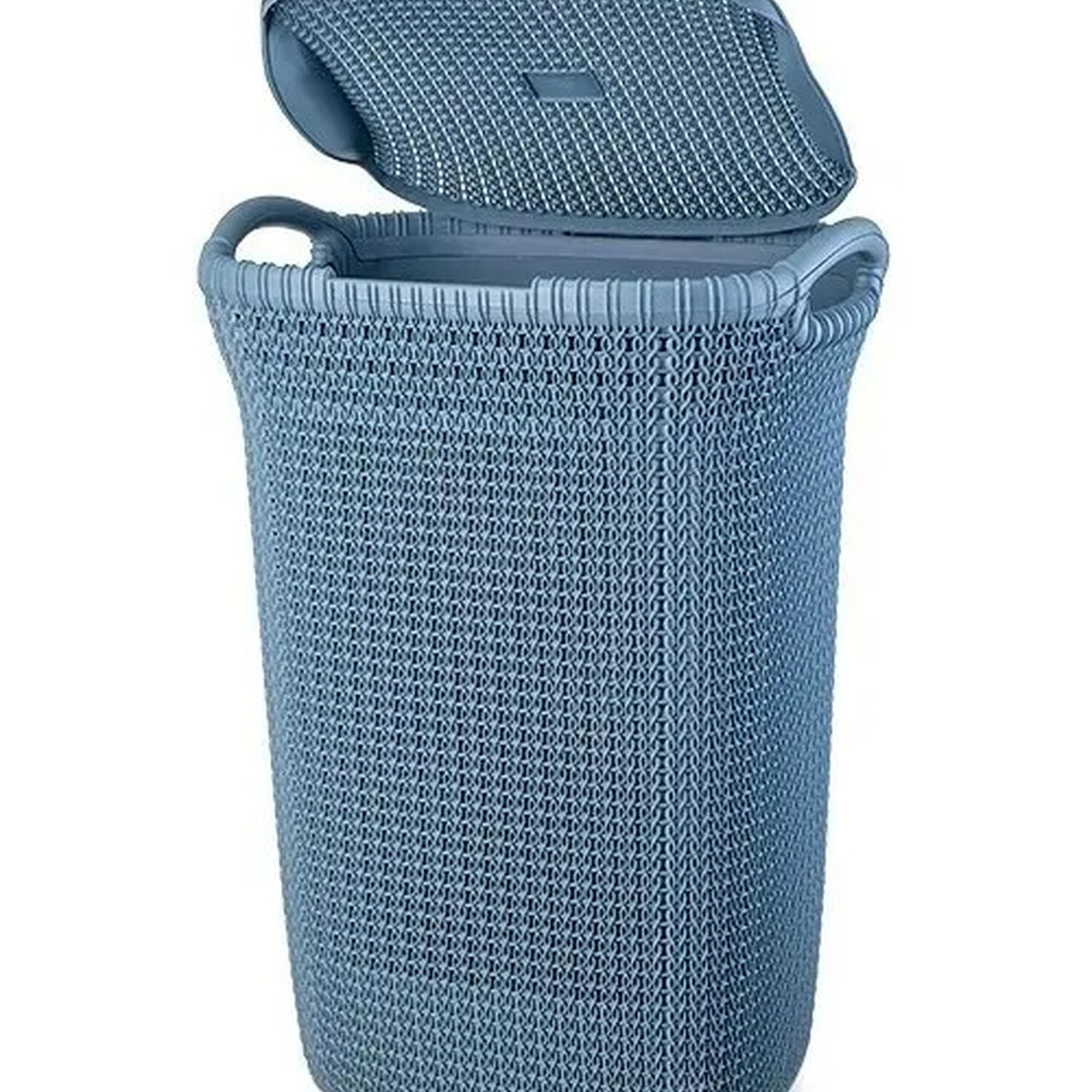 Cesto Canasto Para Ropa Khipu 60 Lts Con Tapa Color Azul Acero image number 2.0