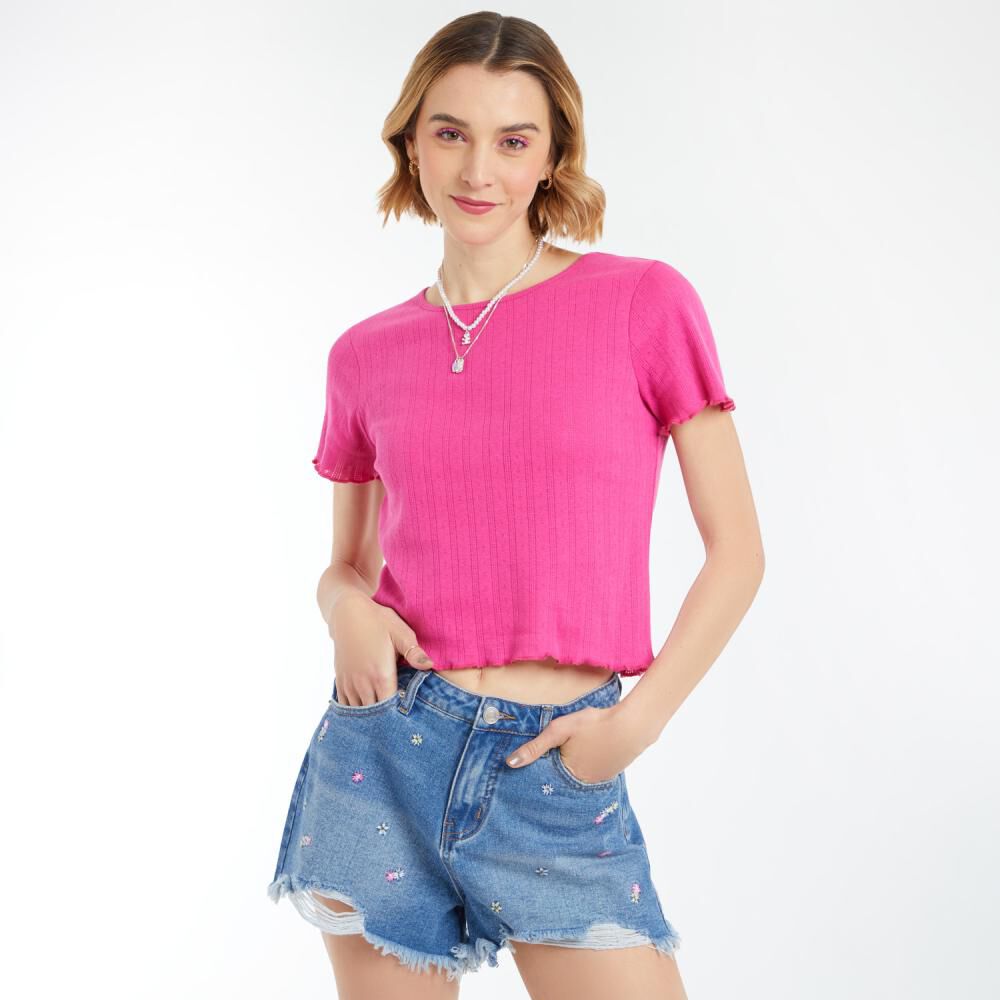 Polera Brodery Manga Corta Cuello Redondo Mujer Freedom image number 0.0
