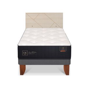 Cama Europea Cic Linea Premium / 1.5 Plazas / Base Normal + Respaldo