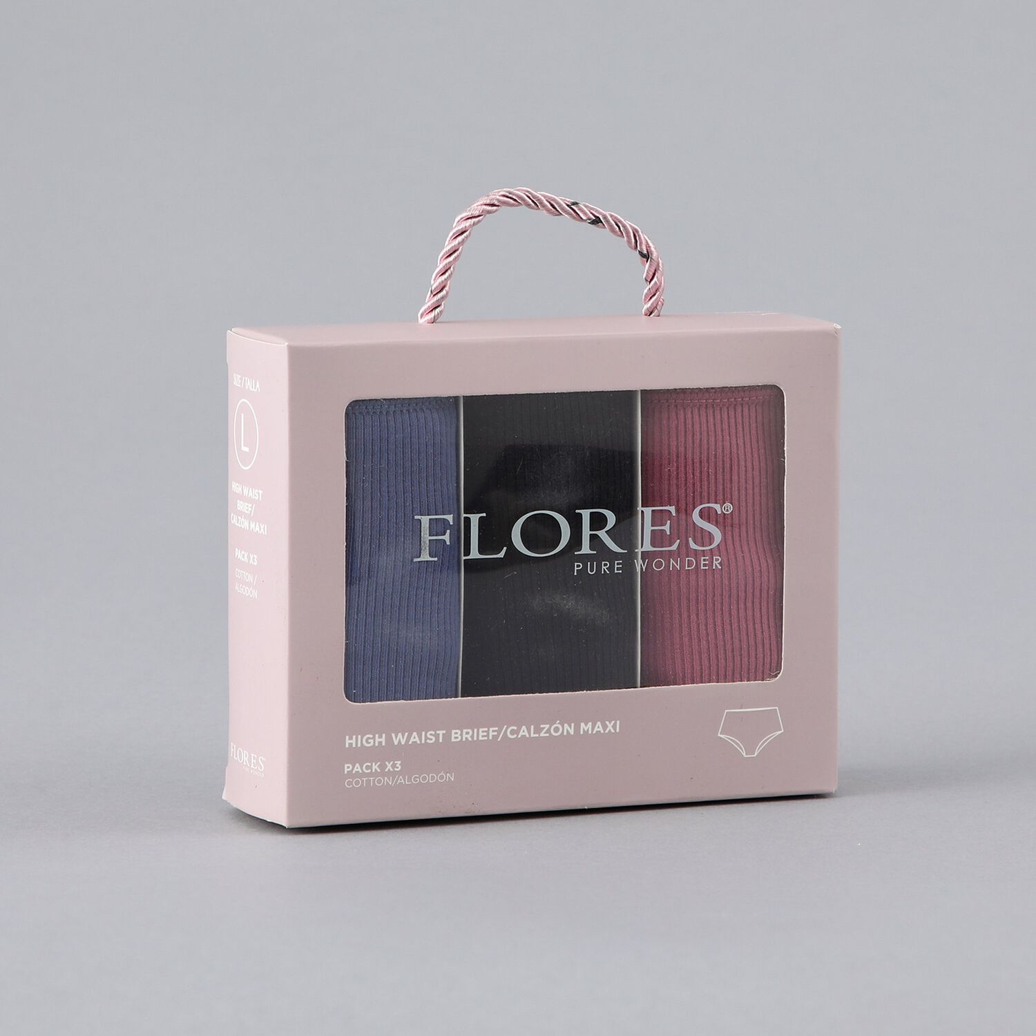 Pack 3x Calzon Maxi Algodon Rib Flores Mujer 25578-2 image number 0.0