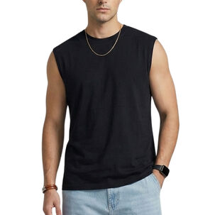 Polera Sin Manga Musculosa Unicolor Hombre Hercules