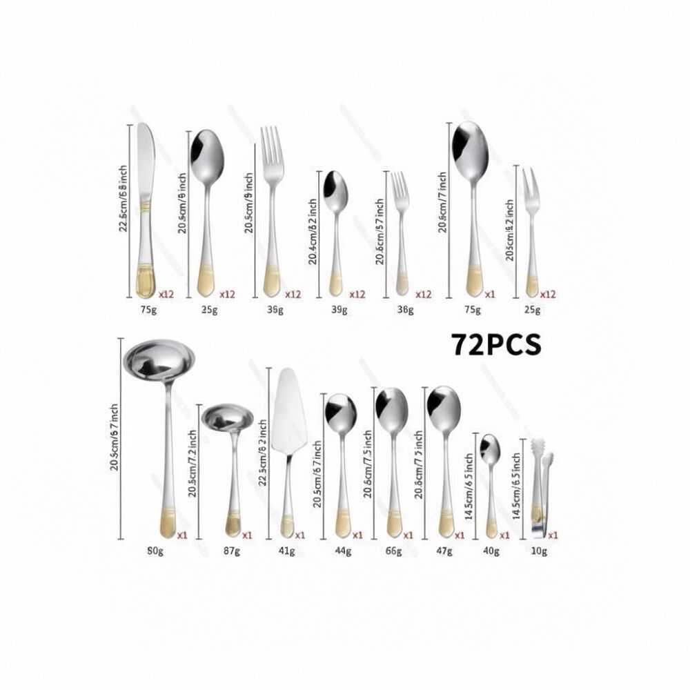 Juego De Cubiertos 72pcs Acero Inox Premium Vintage image number 7.0