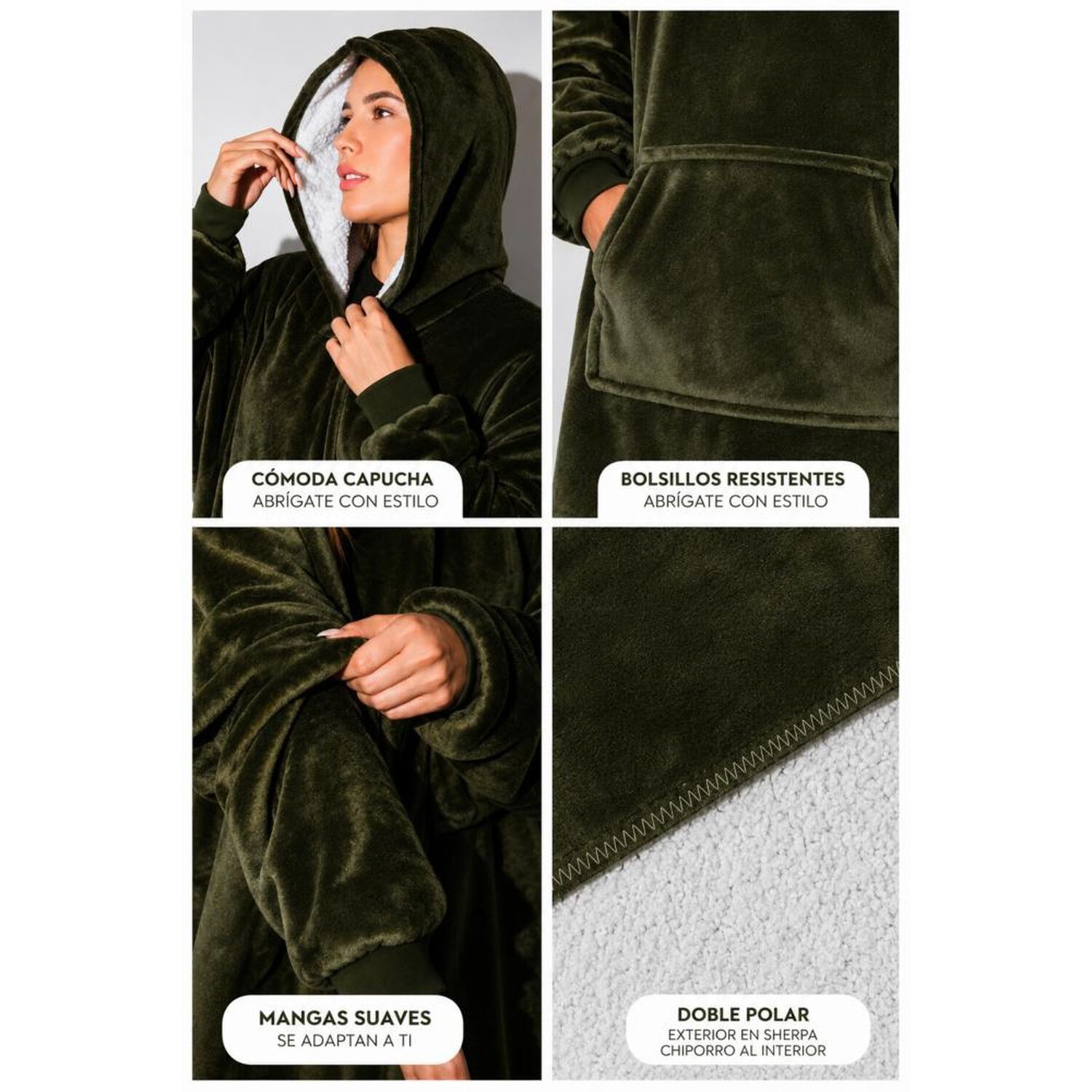 Poleron Felpa Capucha Manta Polar Invierno Unisex Talla Unic image number 74.0