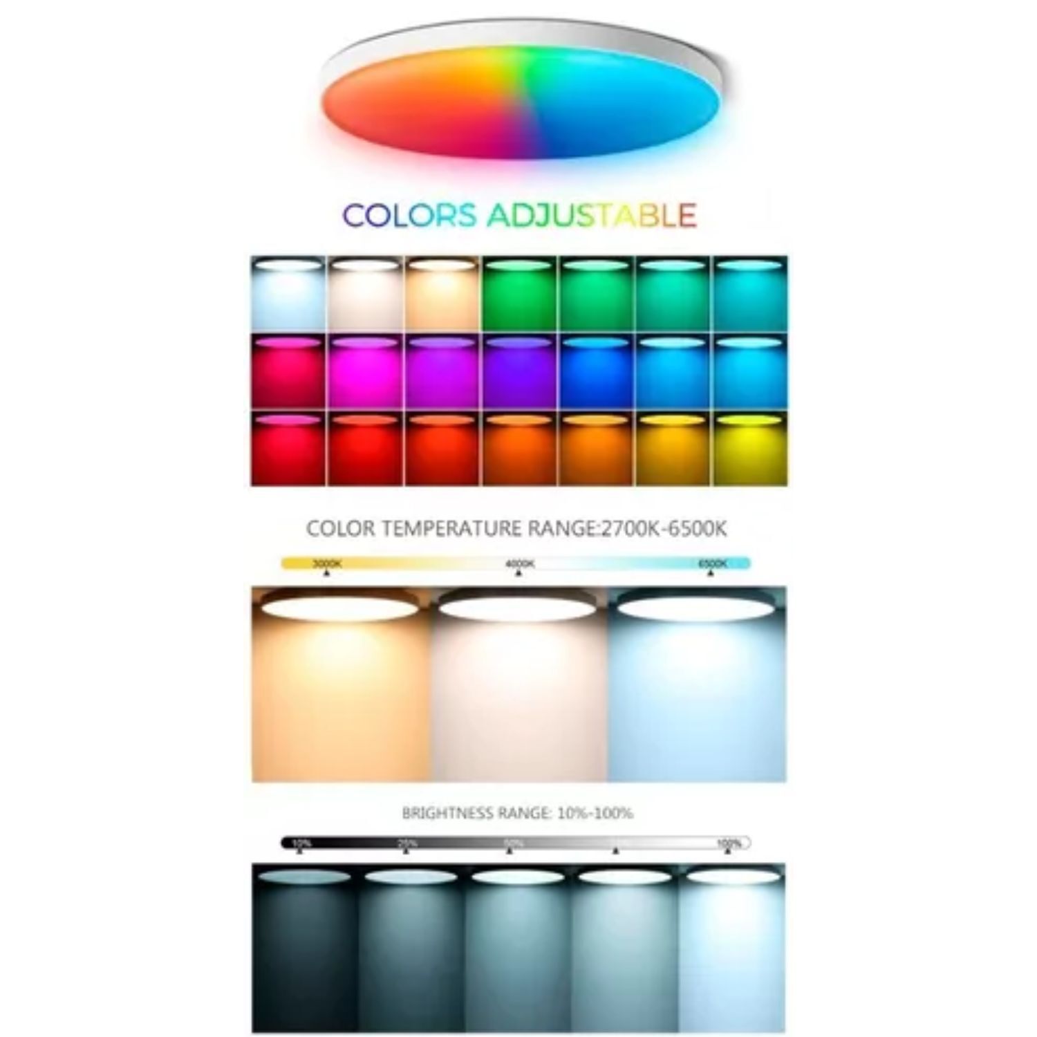 L&aacute;mpara Plafon Led Rgb 24w Sobrepuesto Configurable Control image number 2.0