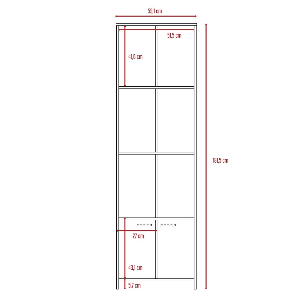 Biblioteca 2 Puertas 3 Estantes Fm-007o Caf&eacute; Oscuro image number 7.0
