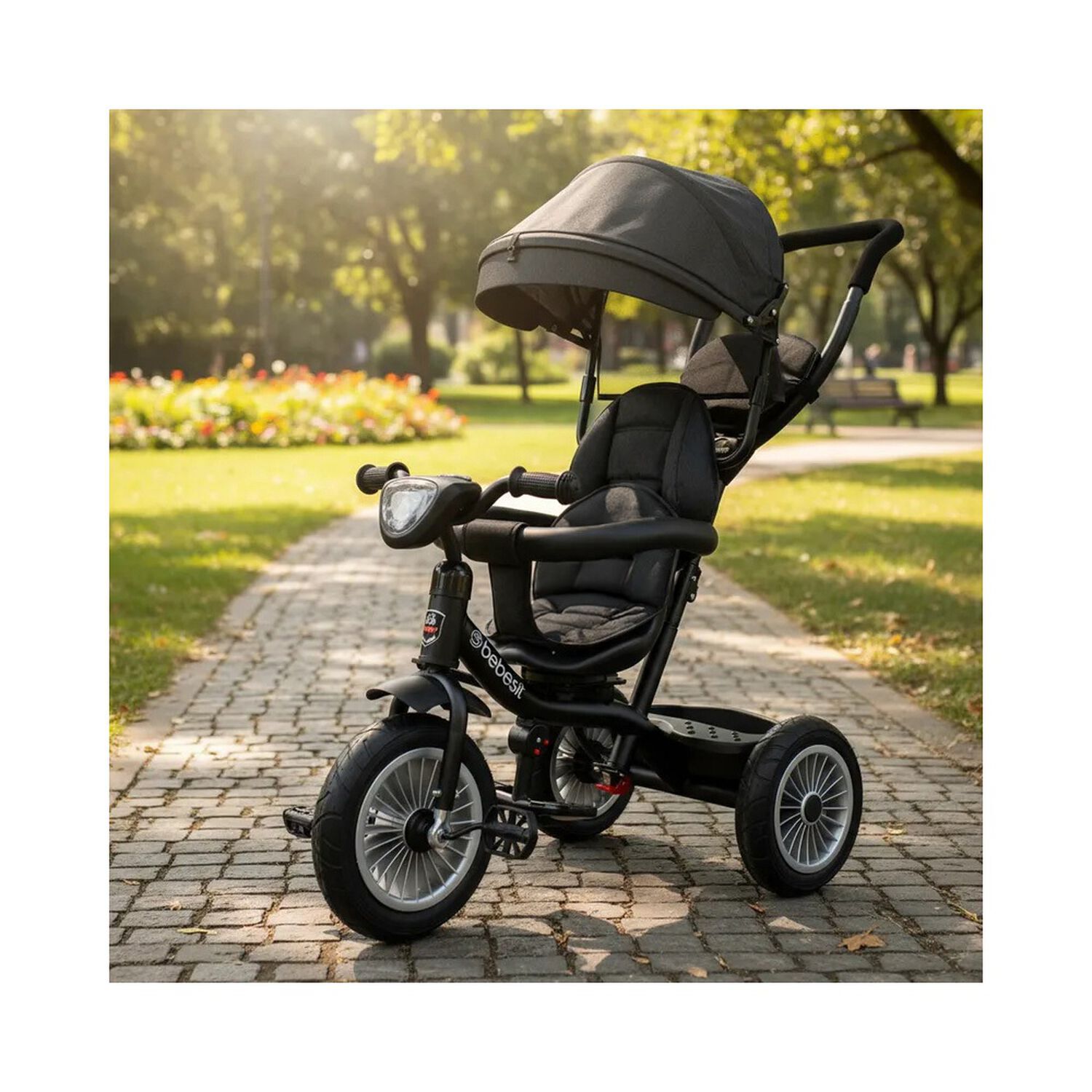 Triciclo Paseo Infantil 360 1326 Lx Negro Bebesit image number 1.0