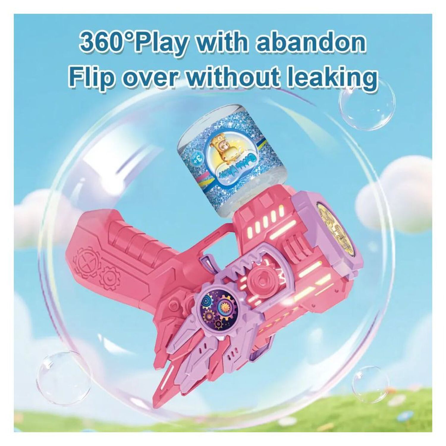 Pistola De Burbujas El&eacute;ctrica Luces Gear Bubble Gun Ni&ntilde;os image number 2.0