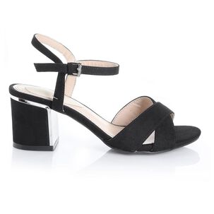 Sandalia Con Taco Mujer Via Uno Black