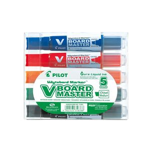 Set 5 Marcadores Recargables Pizarra Colores Surtidos Punta 6 Mm