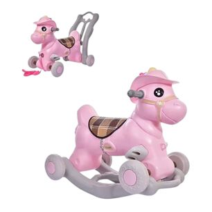 Correpasillos Y Balanc&iacute;n Caballo 3 En 1 Rosado