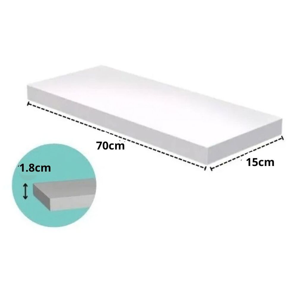 Estante Repisa Flotante Decorativa Minimalista Blanco 70x15x1.8cm image number 1.0