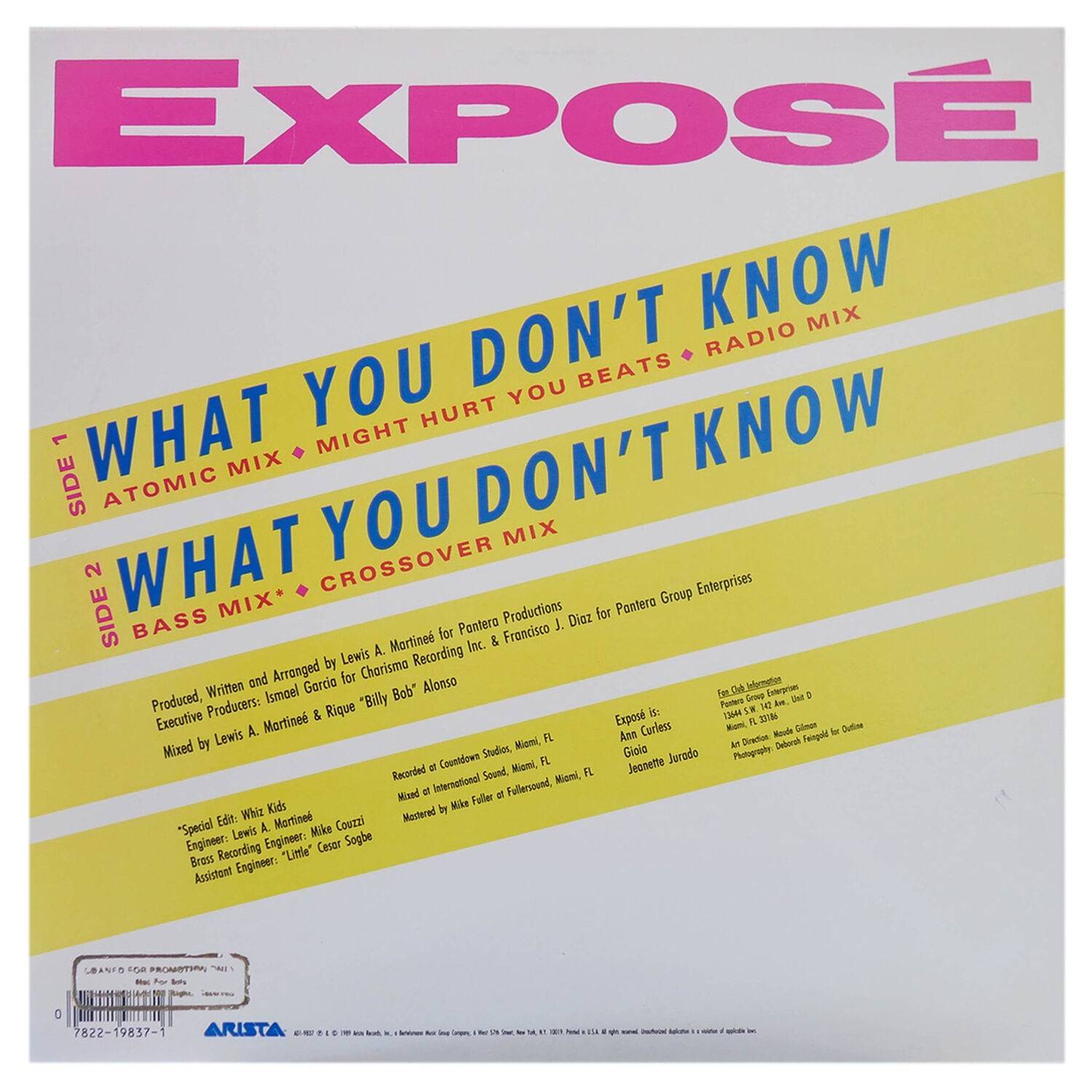 Expos&eacute; - What You Don't Know | 12" Maxi Single Usado image number 1.0